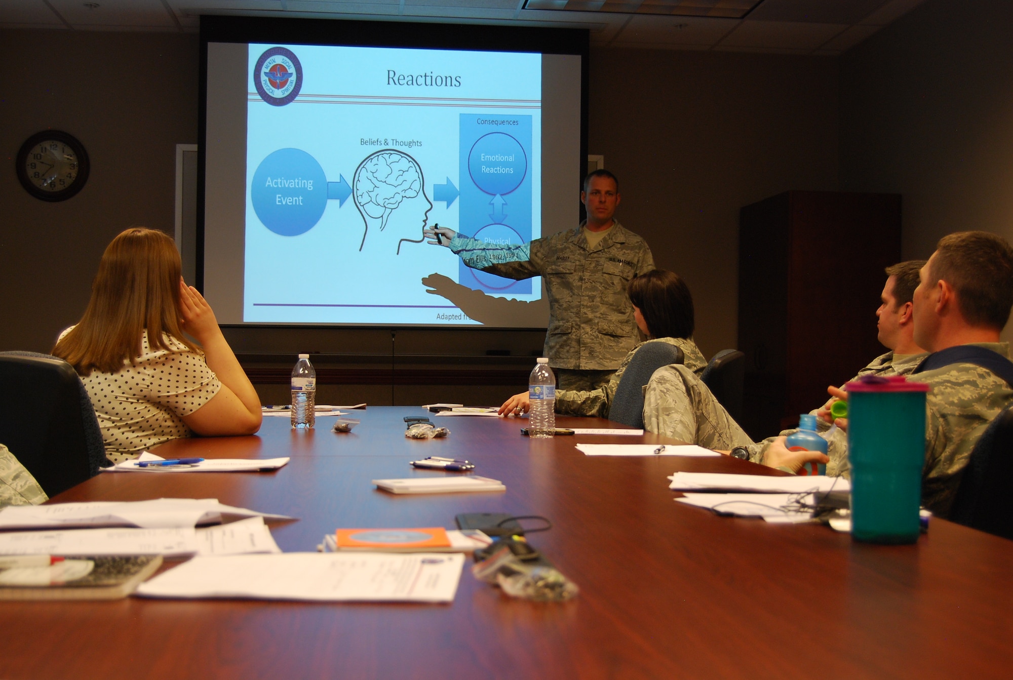 Airmen, civilian and key spouse members learn to personalize resiliency classes, reflect their own experiences and lessons learned and help others connect and absorb resiliency skills May 23 during the Resilience Training Assistant Course here. Peterson’s first RTA course, hosted by the 21st Space Wing’s Master Resilience Trainers, Tech. Sgt. Americo Galdeano and Tech. Sgt. Casandra Nevins, yielded 10 graduates who will teach Comprehensive Airman Fitness and resiliency training to  their home units or organizations. For more information on the resilience training course, contact Beverly Price, 21st Space Wing Community Support Coordinator, at 556-6768. (U.S. Air Force photo/Michael Golembesky)
