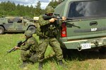 Canadian military police participate in the 24th annual Golden Coyote exercise in June. The exercise, hosted by the South Dakota National Guard, was held in the southern Black Hills of South Dakota. Canada was one of four foreign nations to train with the more than 4,000 U.S. servicemembers from 92 units representing 27 states. Training opportunities like this between the Guard and Canada are planned out at the Cross Border Working Group which was held at the Army National Guard Readiness Center, Arlington, Va., in December.