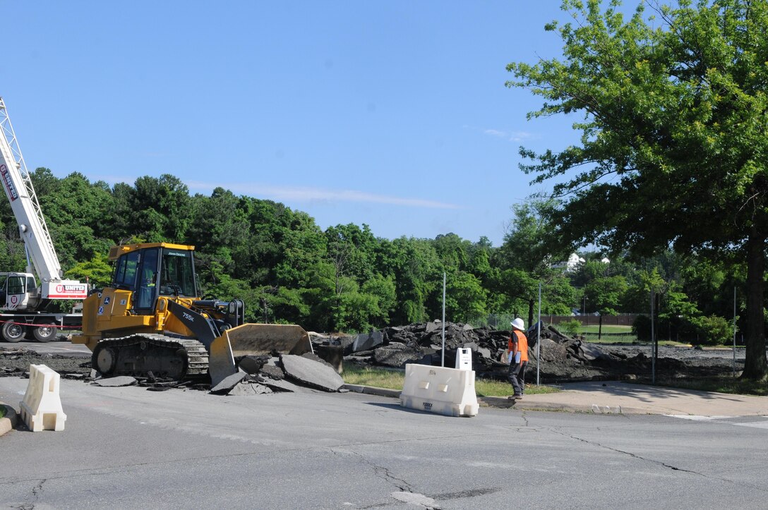 The parking lot across from the Gray Research Center closed June 6, 2013, and is already being torn up to make way for a three-deck parking garage. Meanwhile, parking is available in the overflow lot across Martin Street, as well as at a gravel lot that opened June 6 where Freeny Field used to be. 