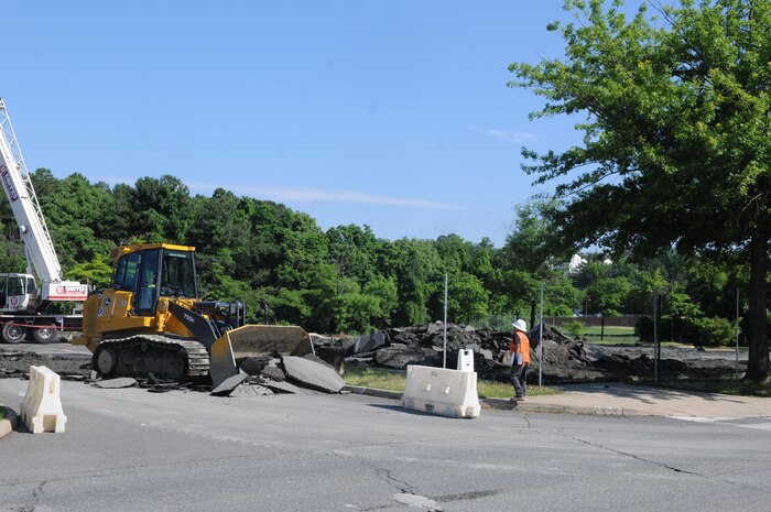 The parking lot across from the Gray Research Center closed June 6, 2013, and is already being torn up to make way for a three-deck parking garage. Meanwhile, parking is available in the overflow lot across Martin Street, as well as at a gravel lot that opened June 6 where Freeny Field used to be. 