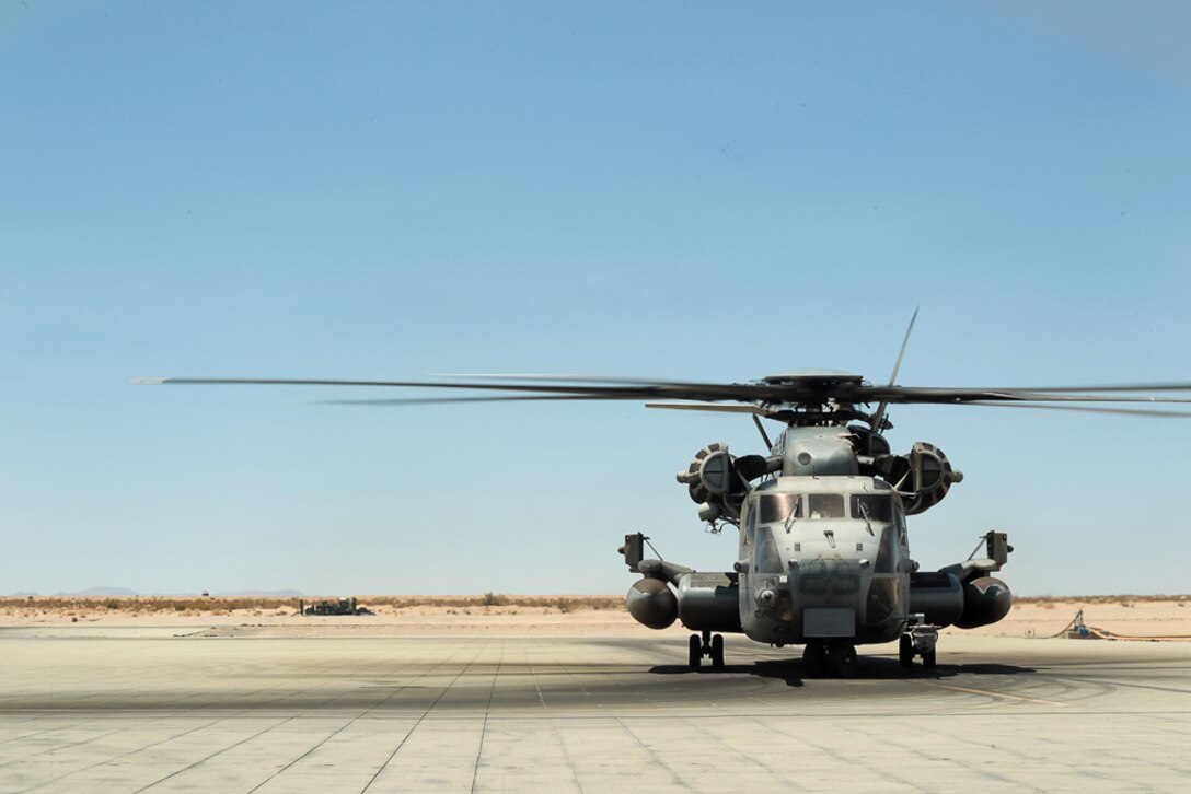 Marines with Marine Aircraft Group 11 spent the last month working from the Air Combat Element Compound at the Combat Center’s Camp Wilson to provide support for multiple air wings units undergoing Integrated Training Exercise 3-13. 
Since their arrival at the Combat Center in early May, MAG-11 has provided support for Marine Heavy Helicopter Squadron 462, Marine Light Attack Helicopter Squadron 369 and Marine Fighter Attack Squadron 314. The exercise provided a vigorous training opportunity and updated approach to aviation ITX training.
