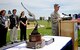 Gen. Paul Selva, Air Mobility Command commander, thanks members of the local community for the support they have given over the years during a ceremony June 11, 2013 at Scott Air Force Base Ill. The local communities were award the Abilene Trophy for their support of the base. This was the first time since the awards creation that the communities around Scott have earned the award. (U.S. Air Force photo/ Staff Sgt. Ryan Crane)