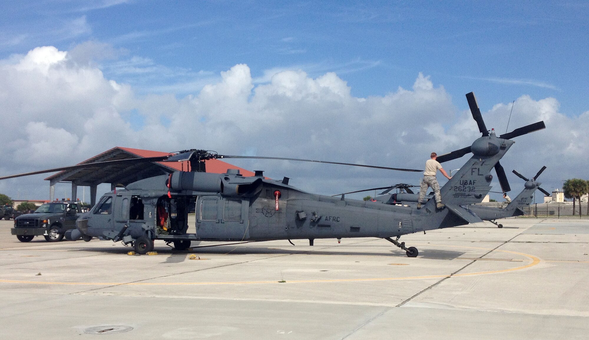 Maintenance reservists from the 920th Rescue Wing, Patrick Air Force Base, Fla., perform pre-flight inspections on the HH-60G Pave Hawk rescue helicopters. These inspections are done daily to ensure the aircraft are rescue-ready at a moment's notice. The 920th RQW is the Air Force Reserve's only combat search and rescue wing. (U.S. Air Force photo/2nd Lt. Leslie Forshaw)
