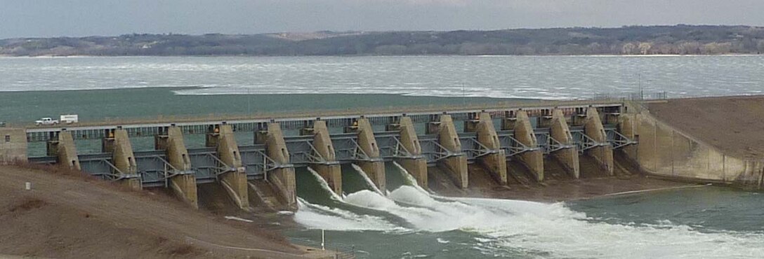 The Corps conducts a flow test at Gavins Point Dam, for the instrumentation testing (March 2013) 