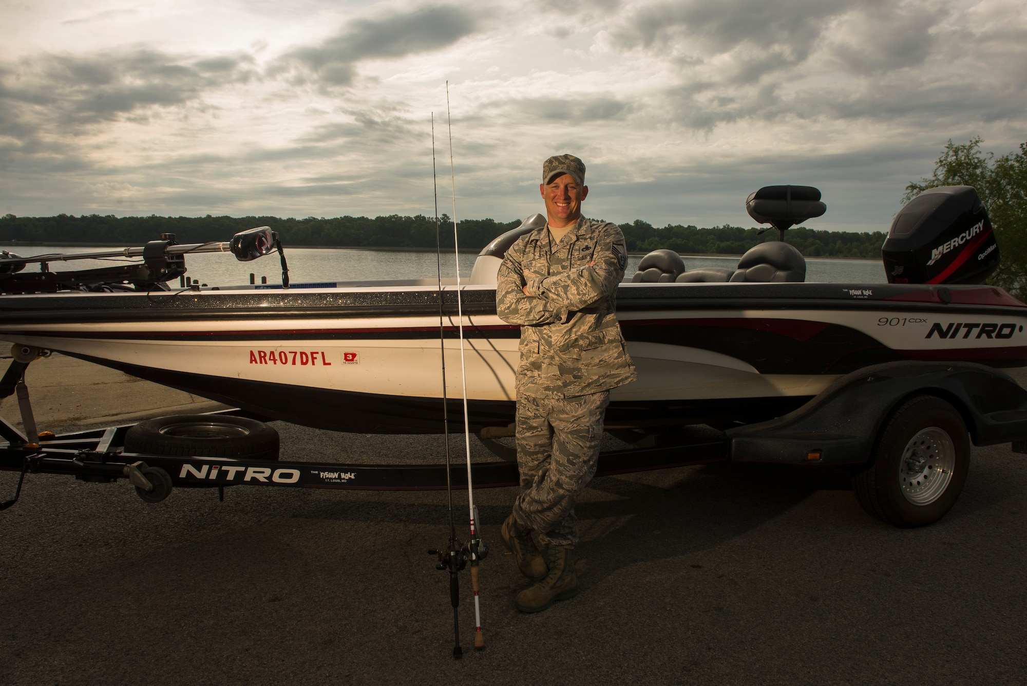 Master Sgt. Jeff Wade has set himself apart in careers on the flight line and in the bass boat. On land, he was recognized for his outstanding contributions to the Air Force, winning the 19th Maintenance Group’s 2012 Maintenance Professional of the Year award.  On water, he was the Bassmaster Weekend Series Angler of the Year for the Arkansas Division. (U.S. Air Force photo by Staff Sgt. Russ Scalf)