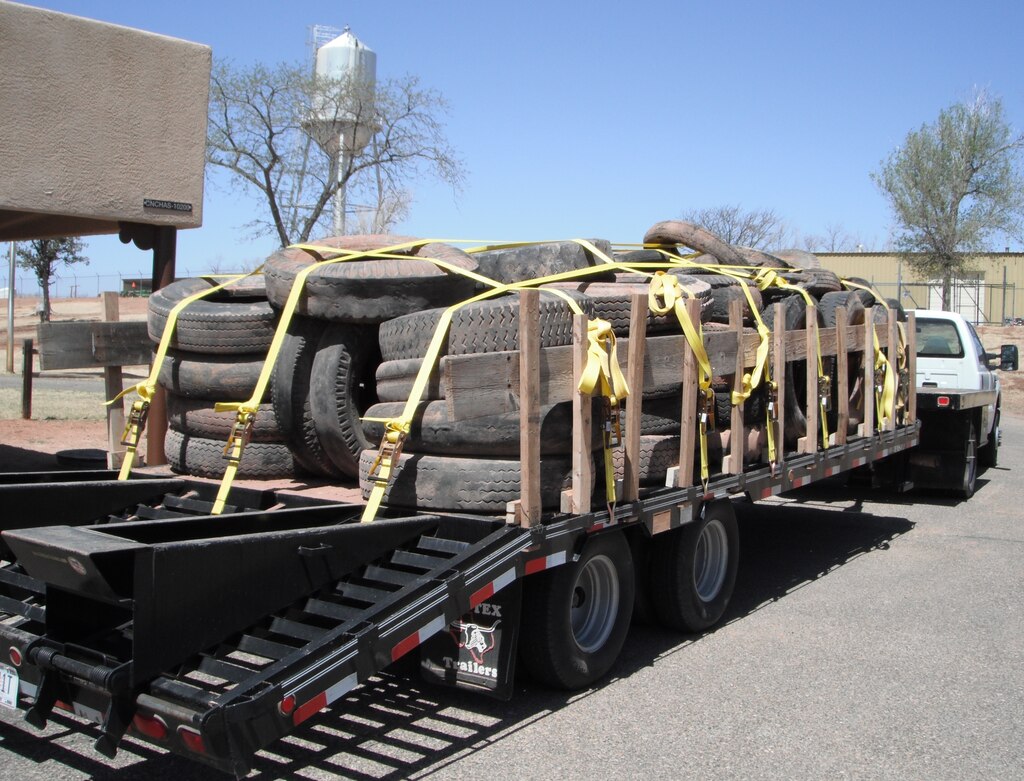 CONCHAS LAKE, N.M., -- District staff have removed more than 560 tires from the lake.  Here, the first load of 75 tires weighing 8,560 pounds is ready to be disposed of.  The 
second load was smaller with 75 tires weighing 7,030 pounds. 