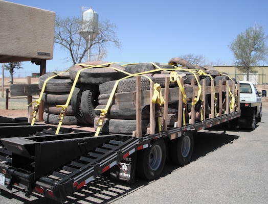 CONCHAS LAKE, N.M., -- District staff have removed more than 560 tires from the lake.  Here, the first load of 75 tires weighing 8,560 pounds is ready to be disposed of.  The 
second load was smaller with 75 tires weighing 7,030 pounds. 