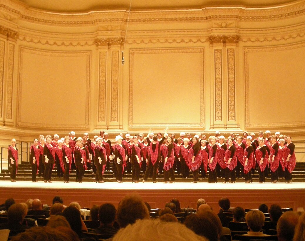 Performing for an enthusiastic audience on Memorial Day weekend in New York City’s Carnegie Hall, more than 70 singers from the Sacramento Valley Choir follow the leadership of Lynne Erickson, a budget analyst with the U.S. Army Corps of Engineers Sacramento District. Joining Erickson were LaDonna Hulcy and Robin Rosenau, also with the Sacramento District.
