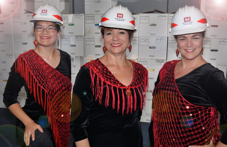 Their choral concert in New York’s Carnegie Hall was a world away from their daily mission with the U.S. Army Corps of Engineers Sacramento District, but both tasks could lead to a future in “records.” From left to right are Robin Rosenau, Lynne Erickson and LaDonna Hulcy.