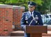 Lt. Gen. Darren McDew, 18th Air Force commander, speaks during the 375th Air Mobility Wing change of command ceremony where Col. Kyle Kremer assummed command June 14 at Scott Air Force Base, Ill. Kremer arrived from McConnell Air Force Base, Kan., where he served as the vice commander of the 22nd Air Refueling Wing. (U.S. Air Force photo/Airman Kristina Forst)