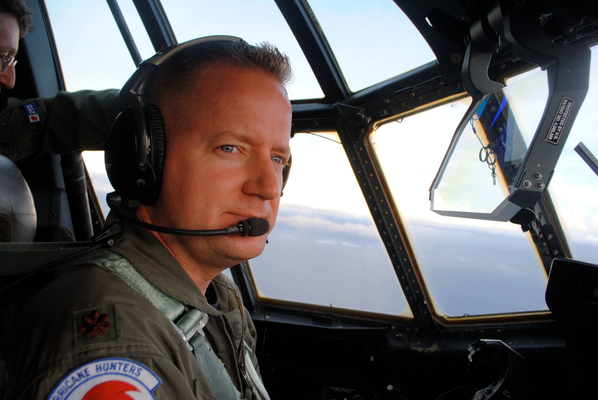 Maj. Sean Cross flies his WC-130J aircraft into a potential hurricane. Cross is one of the hurricane hunters with the 53rd Weather Reconnaissance Squadron based at Keesler Air Force Base, Miss. (Photo courtesy of Maj. Cross)