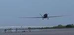 The Navy's Global Hawk Maritime Demonstrator takes off from Naval Air Station Patuxent River, Md., Sept. 13, 2008, for a 24-hour flight in support of a wide area damage assessment mission following Hurricane Ike's landfall. The unmanned vehicle flew over the area, providing imagery of the destruction caused by the hurricane in support of federal, state and local responders to post-landfall recovery operations. U.S. Northern Command continues to support federal, state and local Hurricane Ike response efforts in Texas.