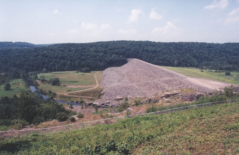 Jadwin Dam, completed in 1960, consists of a single purpose flood control reservoir formed by a dam on Dyberry Creek, located approximately three miles above the confluence of Dyberry Creek with Lackawaxen River, in Honesdale, Pa.