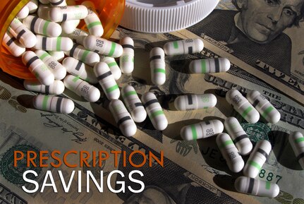 According to statehealthfacts.org, an estimated 3.8 billion prescriptions were filled in the United States in 2011, costing Americans more than $271 billion. When filling at a military pharmacy, patients receive 90-day prescriptions with no co-pay, and when using a military mail-order pharmacy, co-pays can be between $0 and $43. When TRICARE is used for the same prescriptions at retail pharmacies, co-pays can range from $15 to $132. (U.S. Air Force graphic by Airman 1st Class R. Alex Durbin/ Courtesy photo/Released)