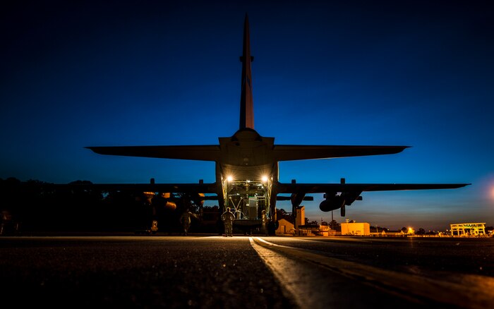 Aircrew members assigned to the 910th Airlift Wing, Youngstown Air Reserve Station, Ohio, perform post-flight operations on a C-130 Hercules at Joint Base Charleston – Air Base, after performing aerial spraying of mosquitos June 15, 2013, on JB Charleston – Weapons Station, S.C. The insecticide the unit uses is mixed with water to delude the product. (U.S. Air Force photo/Senior Airman Dennis Sloan)