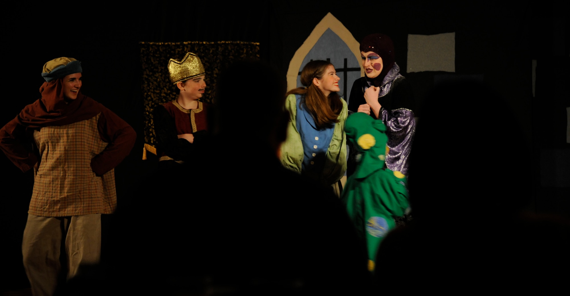 Members of the Missoula Children's Theatre perform the tale of "Snow White" on Barksdale Air Force Base, La., June 14, 2013. The tale of Snow White was published in 1812 by The Brothers Grimm and has been adapted many times into feature films, plays and novelizations. (U.S. Air Force photo/Airman 1st Class Andrew Moua)