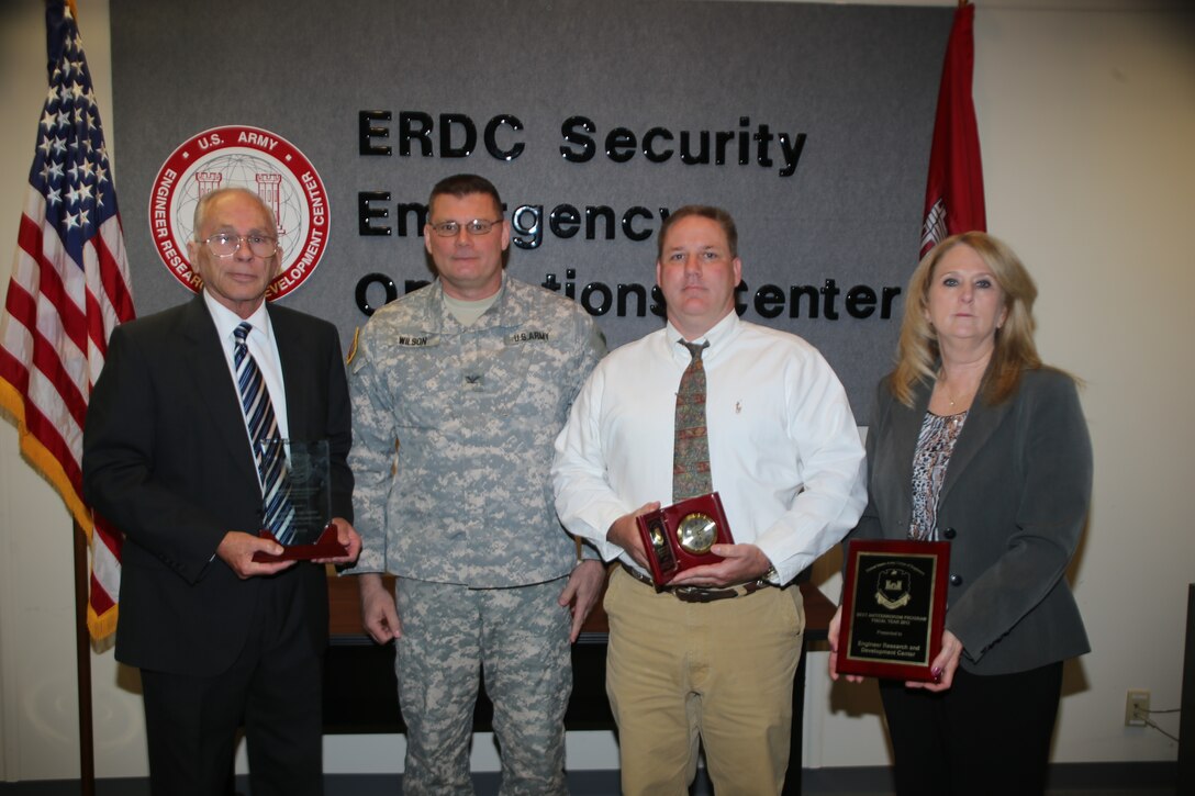 ERDC’s Security Office staff members received the 2012 Army Antiterrorism Award.  

