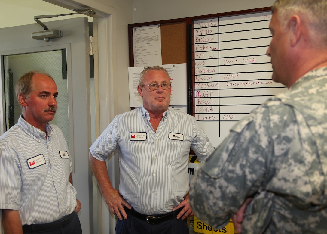 SMA Raymond T. Chandler, the highest ranking Non-Commissioned Officer in the Army visited the Washington Aqueduct to learn more about the Corps' unique and diverse mission, June 5. USACE Command Sgt. Maj. Karl J. Groninger  accompanied SMA Chandler on the tour and both were able to talk to District Employees who ensure safe, drinking water for all of DC, the City of Falls Church and Arlington County, Va. 