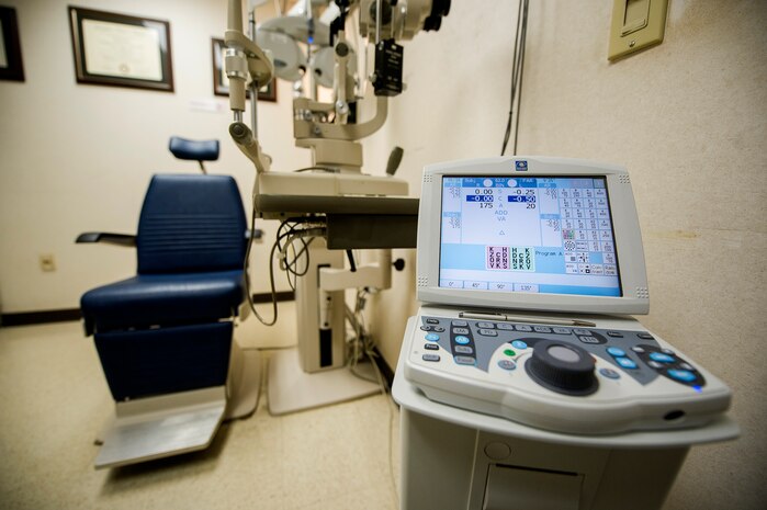 A phoropter display screen  shows  the results from an eye exam June 17, 2013, at Joint Base Charleston – Air Base, S.C. The optometry clinic provides eye care to active-duty service members and reservists on special orders. The most common services provided are eye examinations, visual acuity checks, repairing glasses, color vision tests and comprehensive exams. (U.S. Air Force photo/ Senior Airman George Goslin)