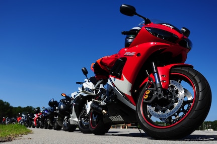 The Joint Base Charleston Street Riding Skills Mentorship Program held its motorcycle training event June 14, 2013, at JB Charleston - Weapons Station, S.C. The program is structured to provide beginner, intermediate and advanced motorcycle riders with challenging exercises commensurate with their skill level. This three-level training plan provides emergency and lifesaving exercises to practice at normal street speeds, giving motorcycle riders the experience to perform these maneuvers in normal traffic conditions when necessary. (U.S. Air Force photo/ Airman 1st Class Chacarra Neal)