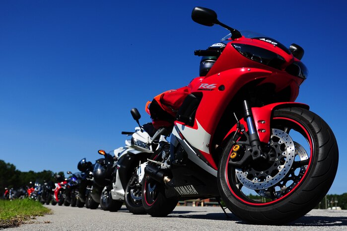 The Joint Base Charleston Street Riding Skills Mentorship Program held its motorcycle training event June 14, 2013, at JB Charleston - Weapons Station, S.C. The program is structured to provide beginner, intermediate and advanced motorcycle riders with challenging exercises commensurate with their skill level. This three-level training plan provides emergency and lifesaving exercises to practice at normal street speeds, giving motorcycle riders the experience to perform these maneuvers in normal traffic conditions when necessary. (U.S. Air Force photo/ Airman 1st Class Chacarra Neal)