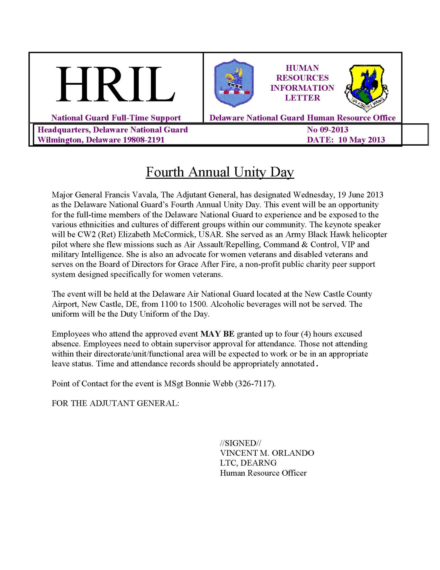 Delaware National Guard Fourth Annual Unity Day June 19, 2013