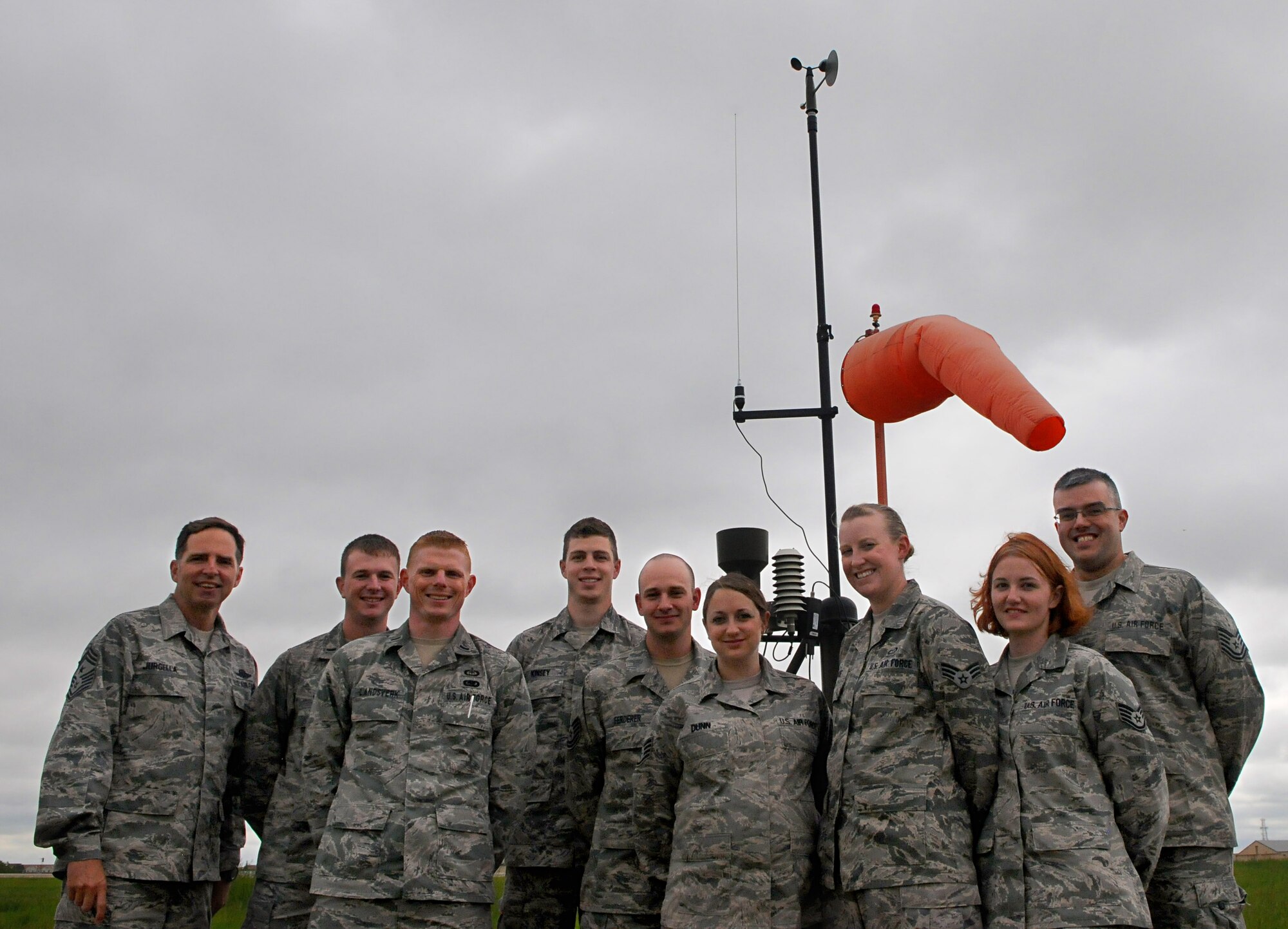 MINOT AIR FORCE BASE, N.D. -- The 5th Operations Support Squadron Weather Flight provides weather support for both the 5th Bomb Wing and 91st Missile Wing with only eleven forecasters, two of which are augmented Air National Guard members from the 127th Weather Flight. The flight provides over 5,000 products annually and continually supports operations both on the ground and in the air. Aircrews receive support both in garrison and abroad through reach-back support. In addition, the Weather Flight supports intercontinental ballistic missile transport missions and crew movements through the 9,000 square mile missile complex. Finally, the flight provides resource protection for government assets valued at 4 billion dollars. (Photo courtesy of the Command Chief's Office)