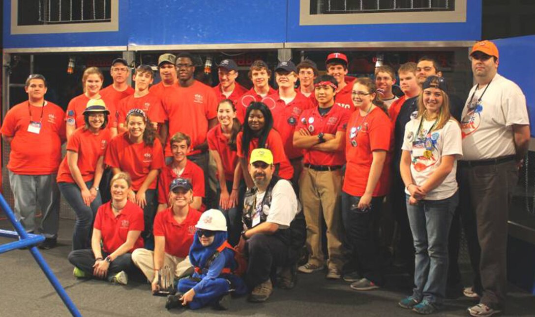 Robotics team members and adult mentors from Warren Central High School, St. Aloysius High School, Vicksburg High School, and home schools.