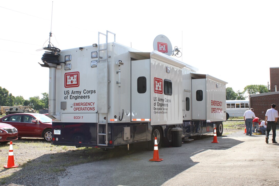 A Deployable Tactical Operating System serves as a work station for emergency response personnel during the Combined Response Mission Exercise at Fort Mifflin in Philadelphia June 10-14. The exercise, which involved simulating response activities to a category 3 hurricane, was designed to prepare teams and individuals for real events.  