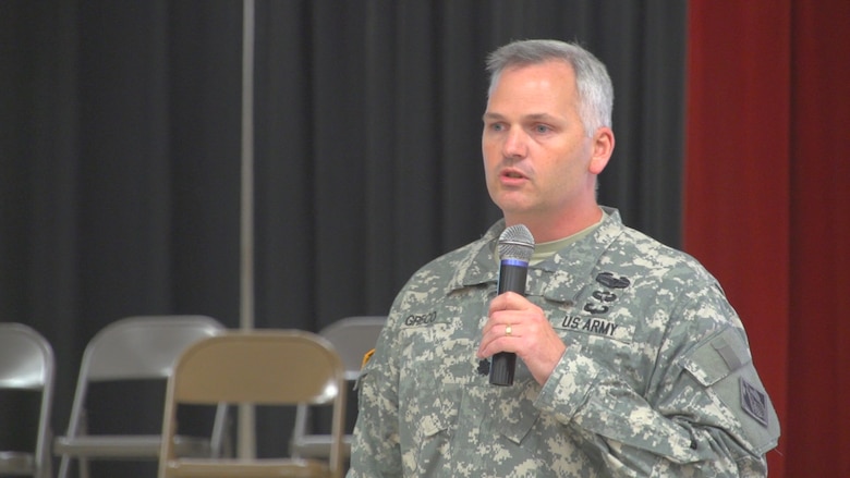 Lt. Col. Thomas Greco, deputy commander for south Florida, spoke to students about Everglades restoration and careers with the Corps. 