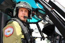 Capt. Jeffrey Powell communicates to his team during an intercept mission over the National Capital Region.