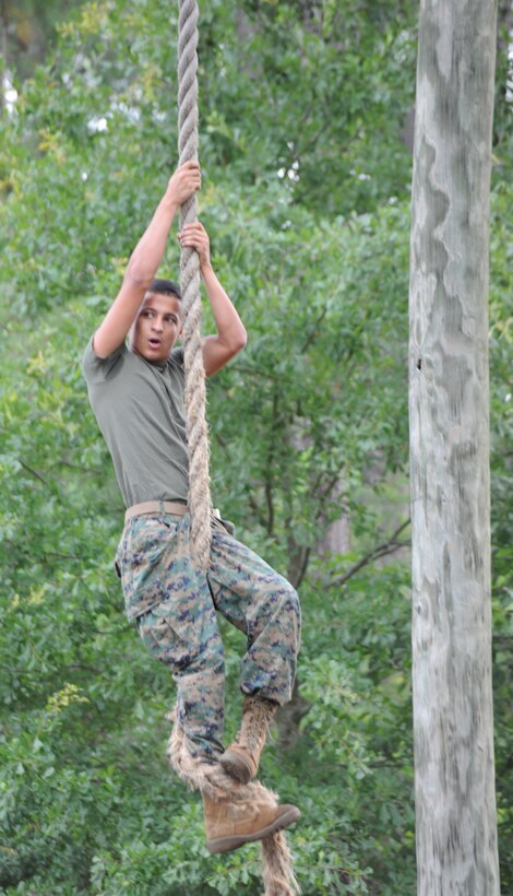 About 25 Marine Corps Junior Reserve Officers’ Training Corps cadets from Dougherty Comprehensive High School, Albany, Ga. trained at Marine Corps Logistics Base Albany for their Cadet Leaders’ Camp, June 11-13.During their two days of training, the cadets tested their abilities on an obstacle course, toured Marine Depot Maintenance Command, conducted a land navigation course, sword manual drill as well as watched a military working dog demonstration.MCLB Albany and Marine Corps Logistics Command Marines helped mentor the cadets during their various events.