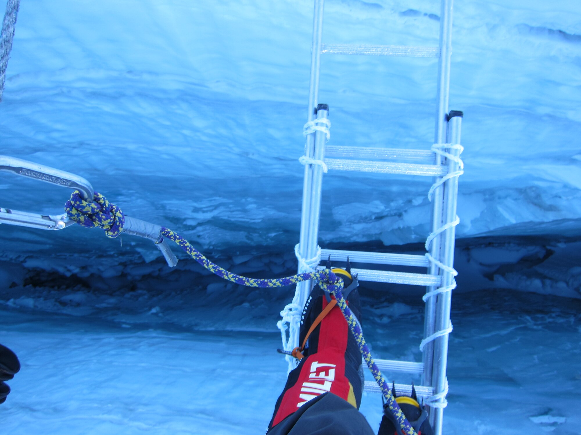 Capt. Colin Merrin crossess Cervasse as the team pushes toward Mount Everest summit (Courtsey photo).