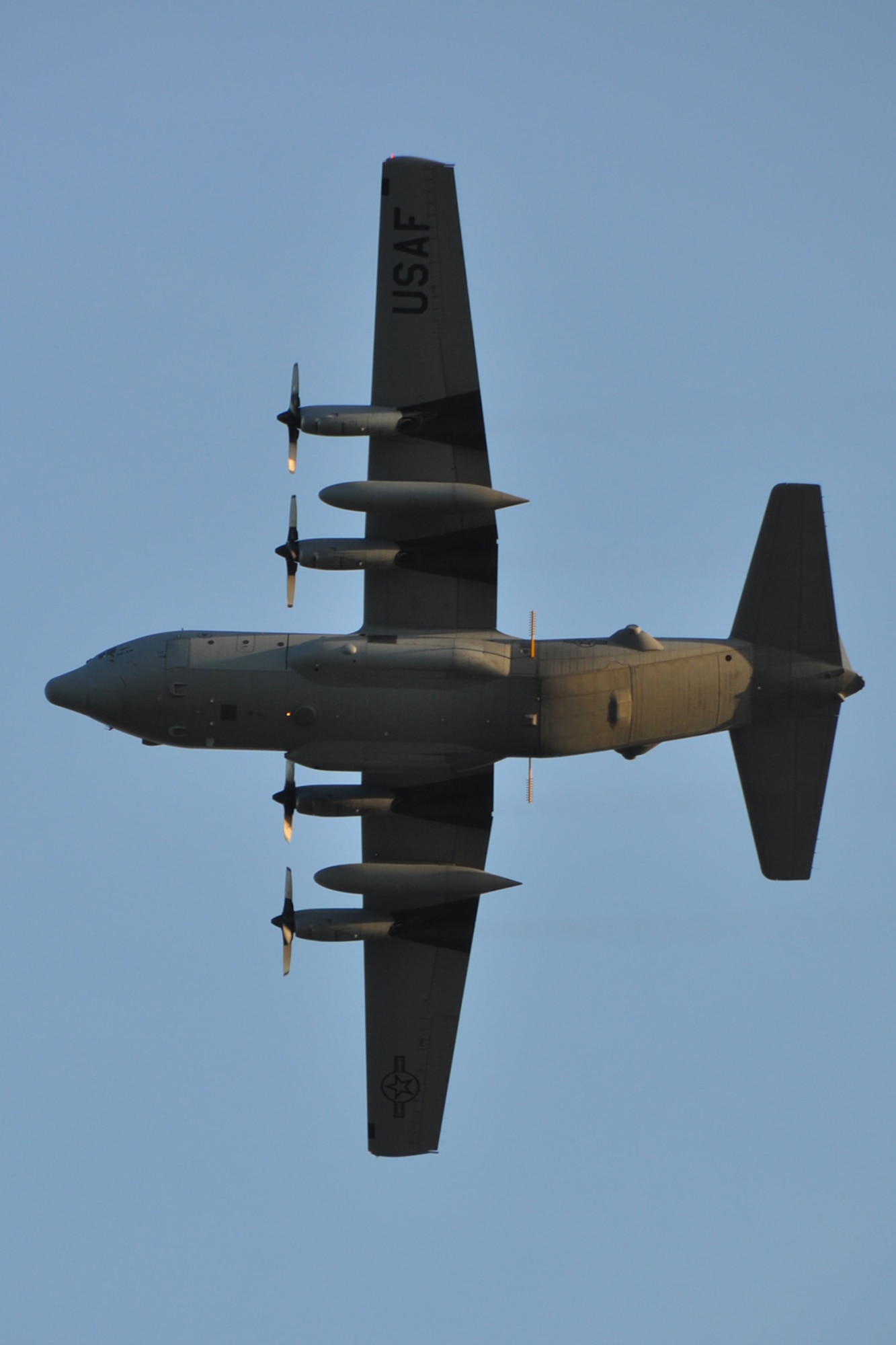 Joint Base Charleston – Weapons Station, S.C. – A specially-modified Air Force Reserve C-130 Hercules tactical cargo aircraft, assigned to the 910th Airlift Wing, based at Youngstown Air Reserve Station, Ohio, flies over an area known as the spoils site here, June 15, 2013. The 910th’s Aerial Spray Unit conducted spraying operations here, June 15, 2013 to control the population of the disease-carrying pest insects at the installation. The 910th’s 757th Airlift Squadron is home to the Department of Defense’s only large-area, fixed-wing aerial spray capability. U.S. Air Force photo by Master Sgt. Bob Barko Jr.