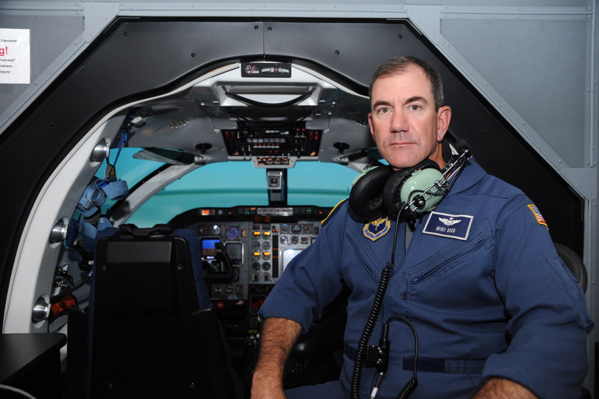 Mike Rich is a T-1 Jayhawk simulator instructor with the 71st Student Squadron at Vance Air Force Base, Okla. (U.S. Air Force photo/ Senior Airman Frank Casciotta)