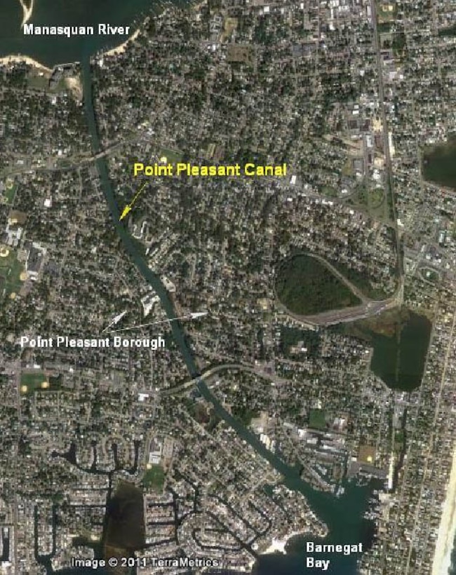 The location of the Point Pleasant Canal as part of the New Jersey Intracoastal Waterway project. The project provides a safe, reliable, and operational navigation channel for the East Coast’s largest and 5th most valuable commercial fishing fleet in the U.S. (Cape May/Wildwood) and nine U.S. Coast Guard Stations including Cape May training base. 