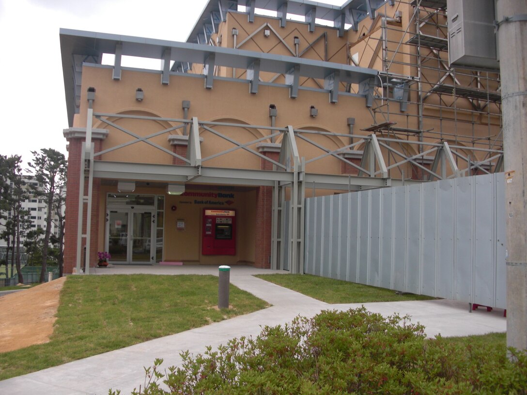 U.S. Army Corps of Engineers Far East District Southern resident office delievered new space for the Community Bank at the new Fleet and Family Town Center in Chinhae. 