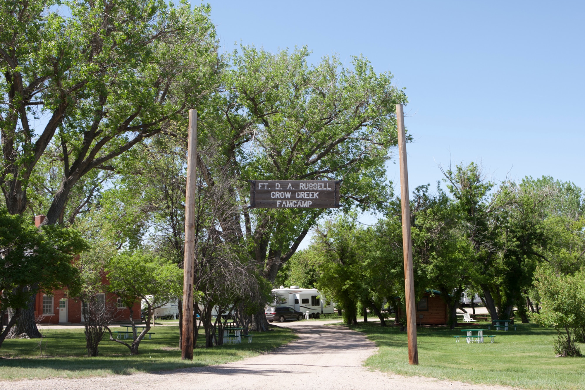 The entrance to the Family Camp on F. E. Warren Air Force Base. (U.S. Air Force photo by Matt Bilden)