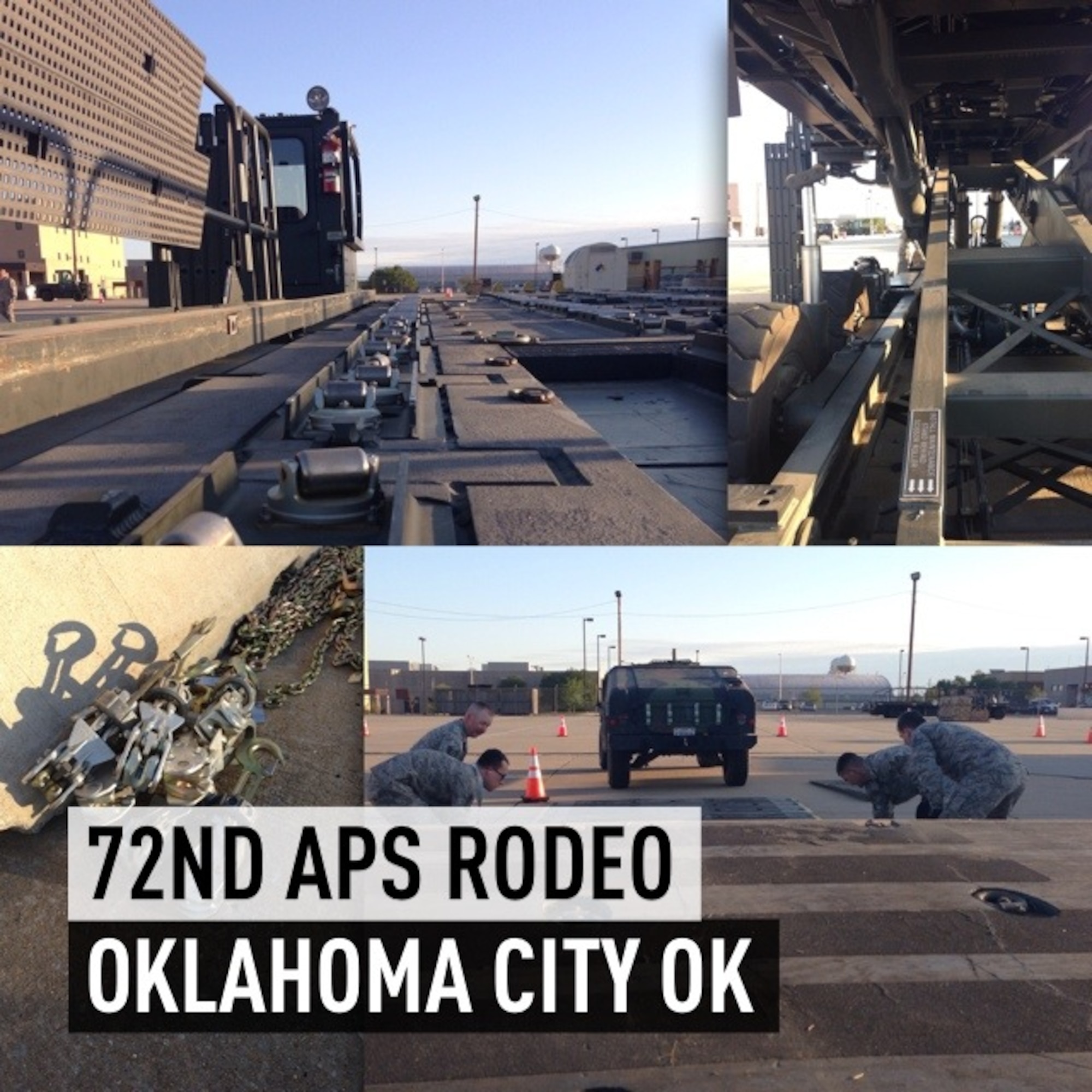 Members of the 72nd Aerial Port Squadron competed in a local rodeo competition demonstrating their skills in loading and preparing cargo for delivery. (Courtesy Graphic) 