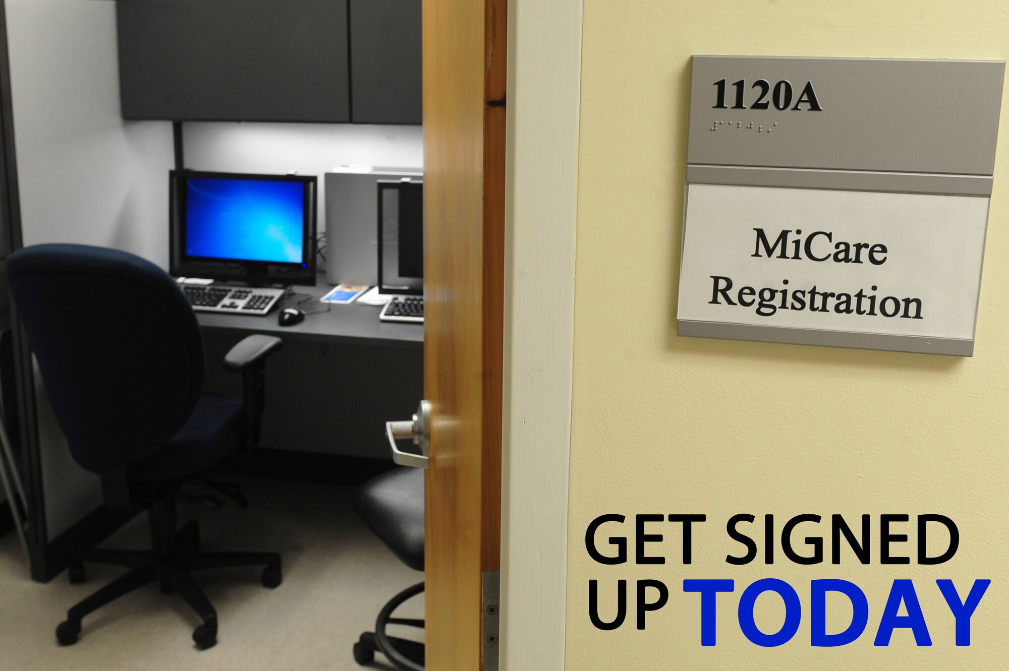 The MiCare program is an online service that gives patients more control of their healthcare by providing a secure messaging system to interact with their providers and exchange medical information.  A MiCare office has recently opened in the 4th Medical Group family health clinic to help educate and enroll Service members and their families into the program.  (U.S. Air Force graphic by Airman 1st Class Brittain Crolley/Released)