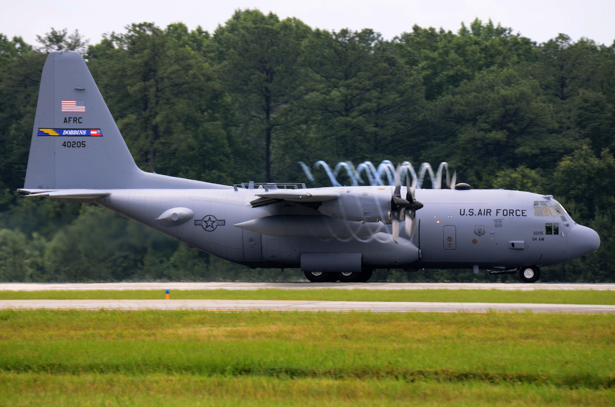 Final flight for Col. Steven Clayton prior to his retirement at Dobbins Air Reserve Base, Ga., Jun 18. (U.S. Air Force photo/Brad Fallin)