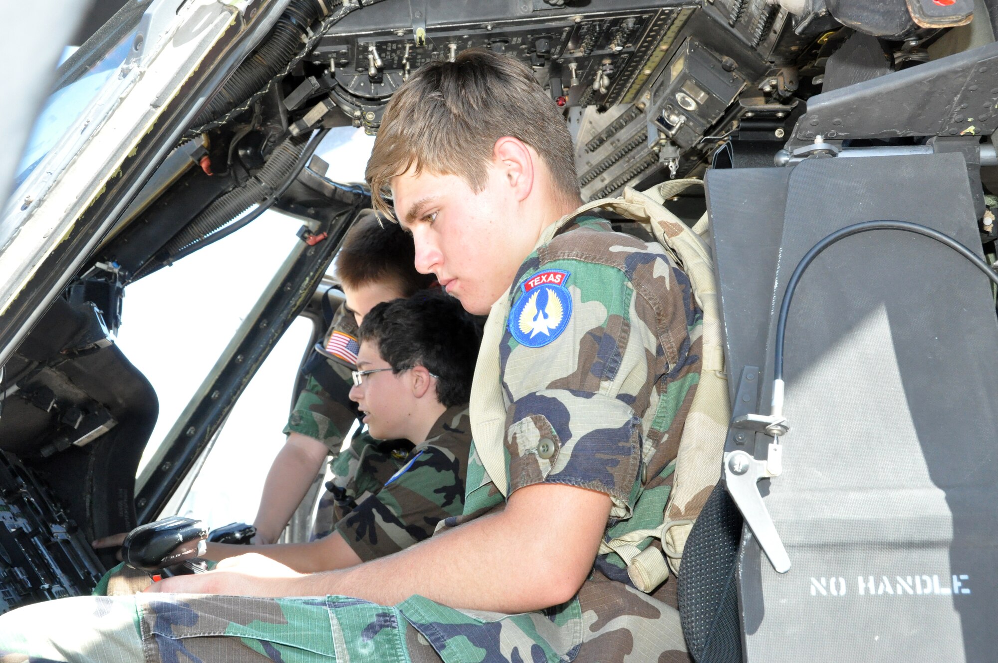 Denton, Texas, and Alliance Civil Air Patrol students were treated to a tour of the 305th Rescue Squadron's HH-60 Pave Hawk helicopter June 13 at the Naval Air Station Fort Worth Joint Reserve Base, Texas. They were shown all the aminties that this metal giant has to offer to assist the aircrews in their search and rescue missions. (U.S. Air Force photo/Master Sgt. Julie Briden-Garcia)