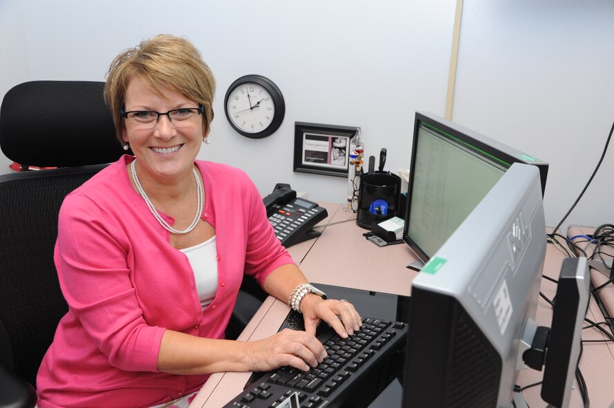 Kathy Burge is the 71st Flying Training Wing operations plans officer. Burge is the longest serving Department of Defense civil service employee assigned to Vance Air Force Base, Okla., and plans to retire June 28. She started working at Vance in 1984. (U.S. Air Force photo/ Senior Airman Frank Casciotta)