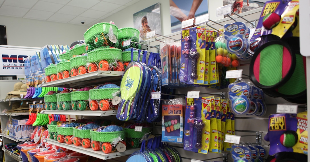 Patrons can buy beach gear, fishing equipment, barbecue essentials, foods, snacks and magazines for their beach adventure at the Onslow Beach Marine Mart aboard Marine Corps Base Camp Lejeune. The facility held a ribbon cutting June 4. 