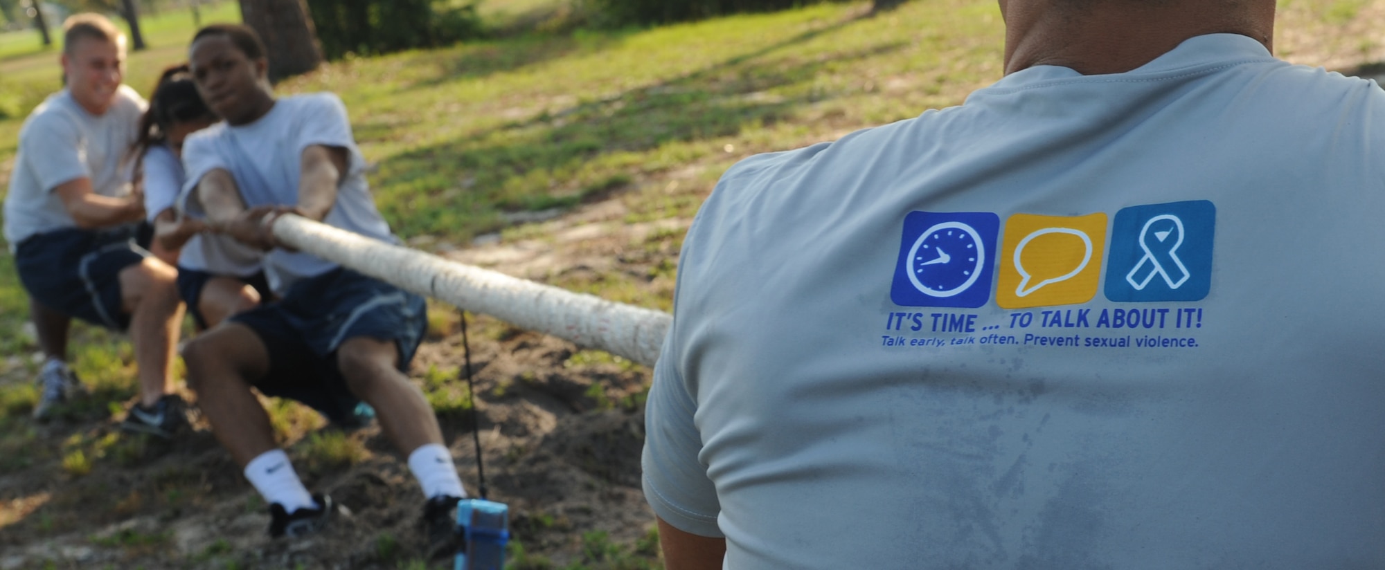 Airmen from various squadrons around Hurlburt participated in ‘Air Commandos Versus Sexual Assault’ obstacle course held near Child Development Center Main on Hurlburt Field, Fla., June 21, 2013. The event helped raise sexual assault awareness among Airmen through friendly competition and team camaraderie. (U.S. Air Force photo by Senior Airman Kentavist P. Brackin) 