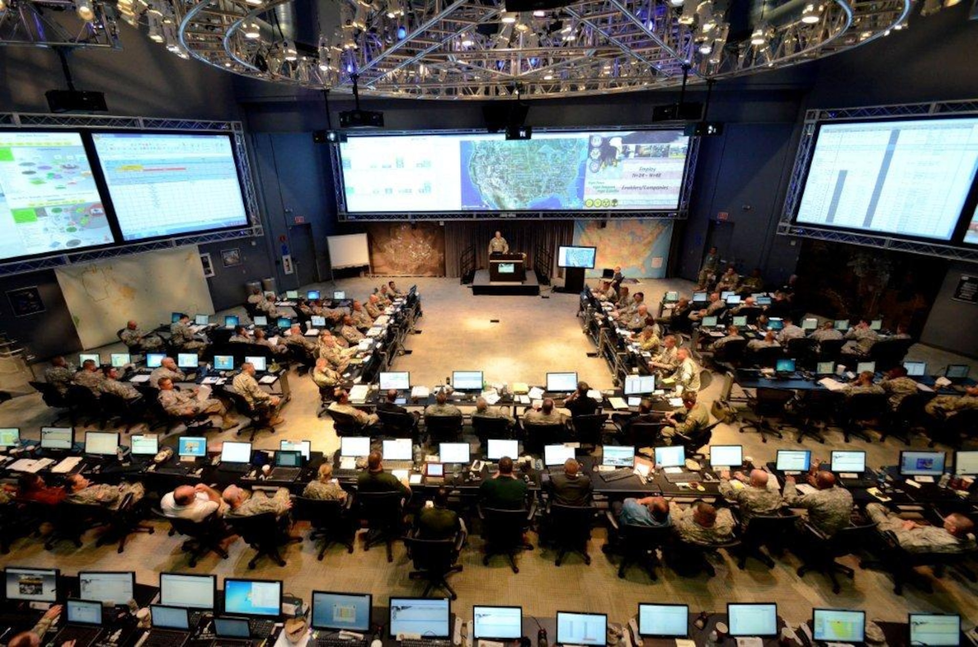 Joint Task Force Civil Support host a rehearsal of concept drills at the Lockheed Martine Center for Innovation June 18, 2013. The event allows military and emergency response to discuss and synchronize the role military responders' play in missions of defense support to civil authorities. (Courtesy photo by Lockheed Martin/Released)