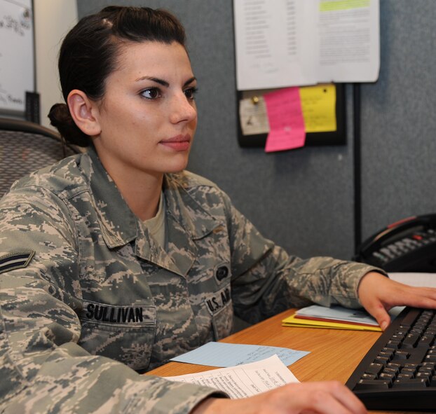 Airman 1st Class Christina Sullivan, a force management technician with the 71st Force Support Squadron, is one of three Team Vance members selected for promotion to senior airman below the zone at Vance Air Force Base, Okla. (U.S. Air Force photo/ Senior Airman Frank Casciotta)