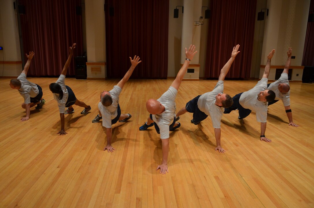 Max Impact demonstrate their fitness workout.  