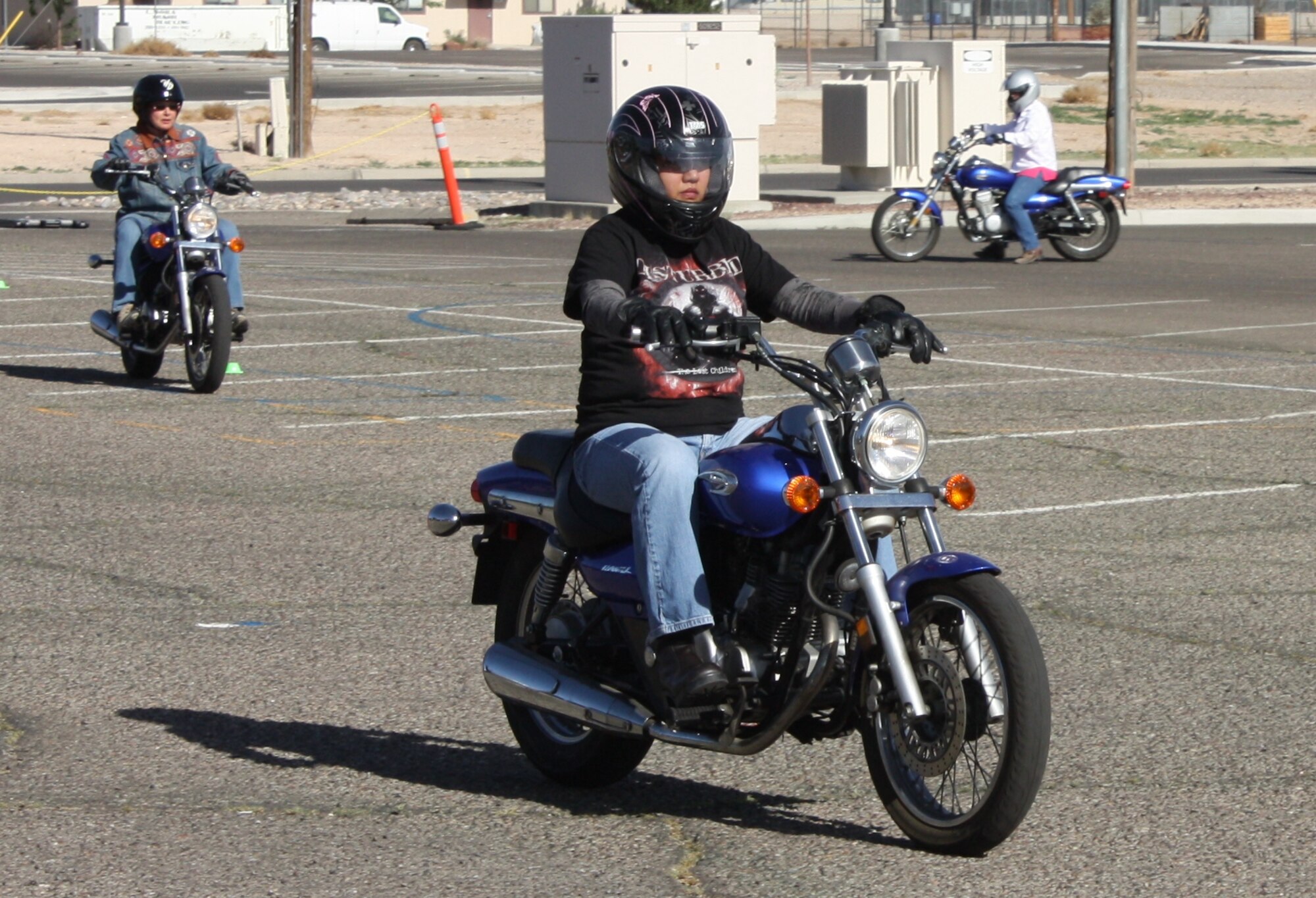 Students take part in a motorcycle training exercise June 7 on the Kirtland range.   
Courtesy photo
