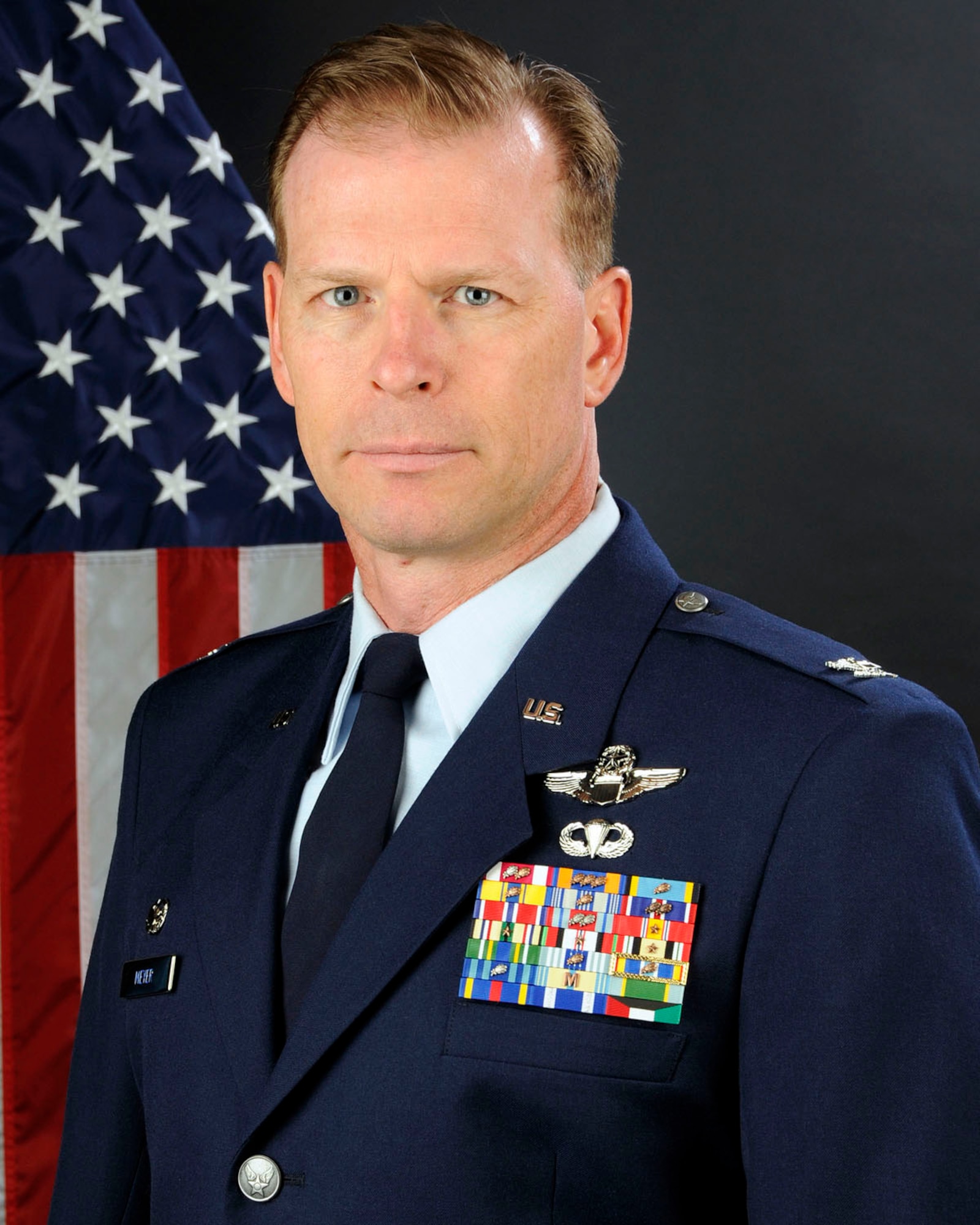 U.S. Air Force Col. David Meyer, 169th Operations Group commander at McEntire Joint National Guard Base, South Carolina Air National Guard, poses for his portrait June 11, 2013.(U.S. Air National Guard photo by Tech. Sgt. Caycee Watson/Released)